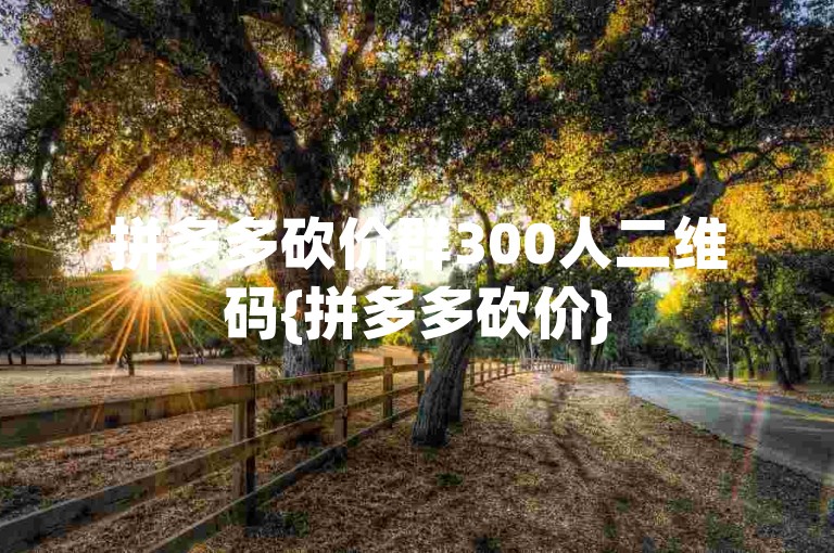 拼多多砍价群300人二维码{拼多多砍价}