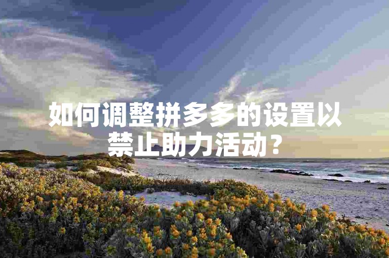 如何调整拼多多的设置以禁止助力活动？
