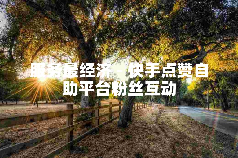 服务最经济 - 快手点赞自助平台粉丝互动
