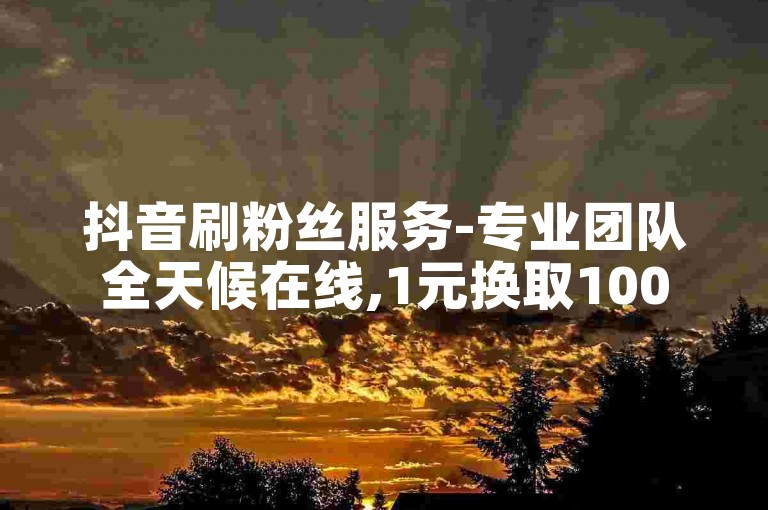 抖音刷粉丝服务-专业团队全天候在线,1元换取1000个粉丝的高效平台。