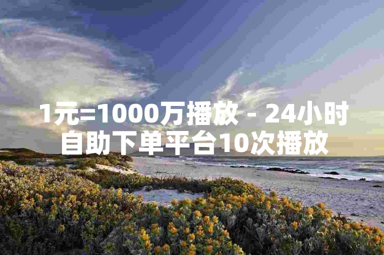 1元=1000万播放 - 24小时自助下单平台10次播放