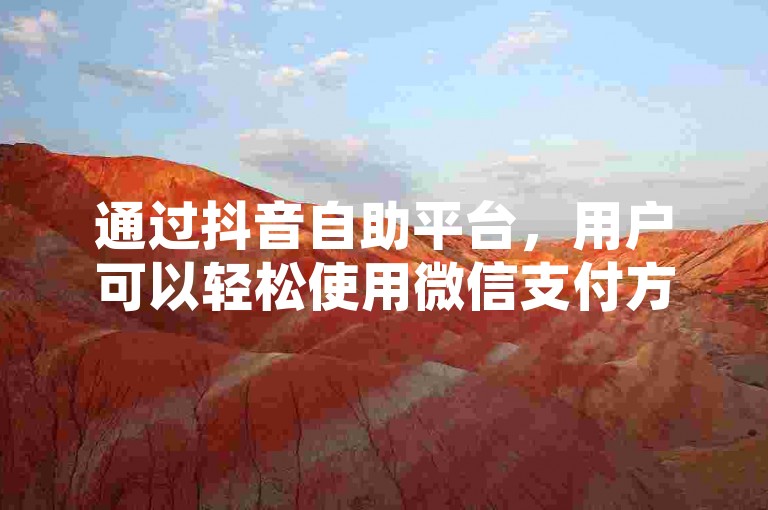 通过抖音自助平台，用户可以轻松使用微信支付方式进行下单购买点赞服务。