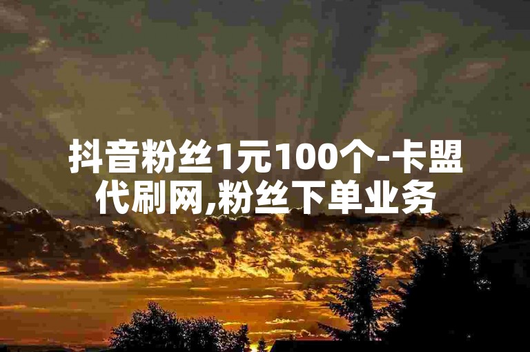 抖音粉丝1元100个-卡盟代刷网,粉丝下单业务