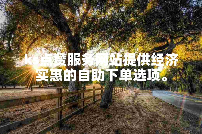 ks点赞服务网站提供经济实惠的自助下单选项。