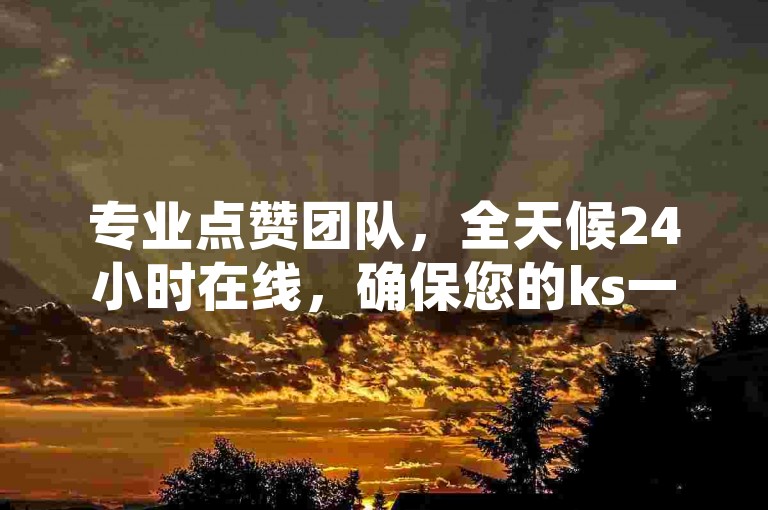 专业点赞团队，全天候24小时在线，确保您的ks一元1000个赞瞬间到账。