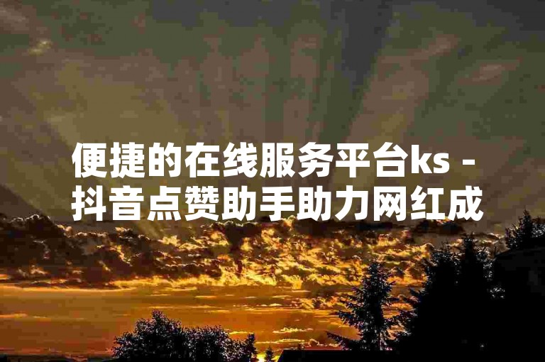 便捷的在线服务平台ks - 抖音点赞助手助力网红成长。
