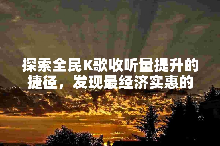 探索全民K歌收听量提升的捷径，发现最经济实惠的刷量网站及手机应用。