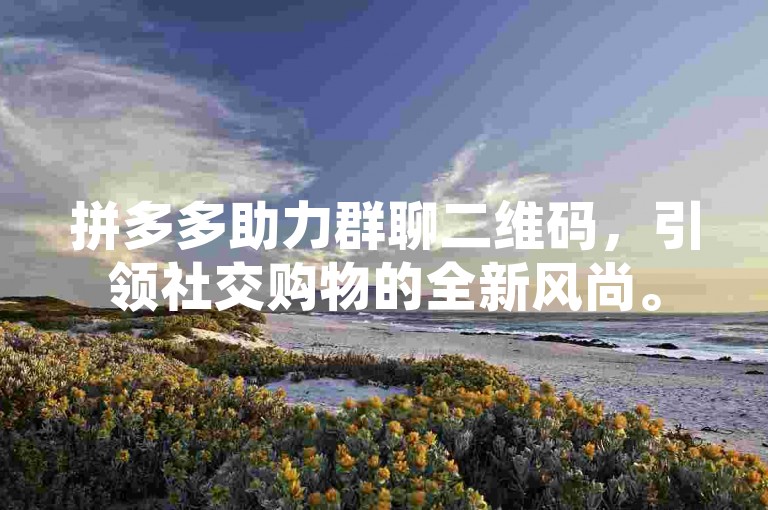 拼多多助力群聊二维码，引领社交购物的全新风尚。