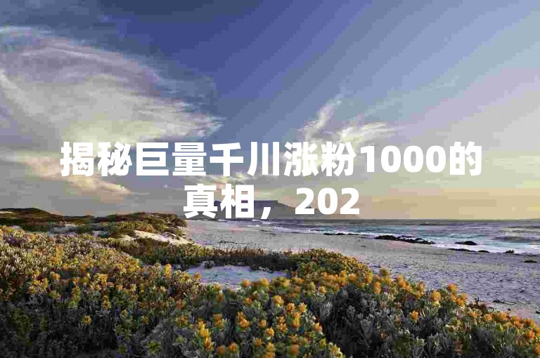 揭秘巨量千川涨粉1000的真相，2025年必备知识，了解其是否真的能助力粉丝增长！