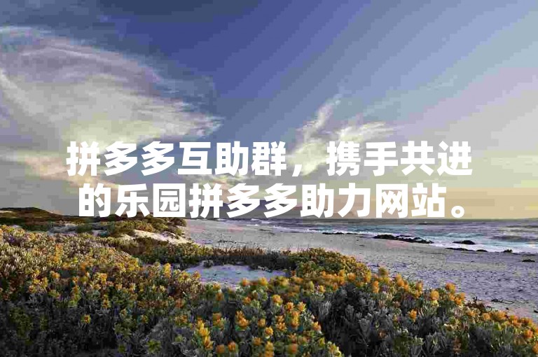 拼多多互助群，携手共进的乐园拼多多助力网站。