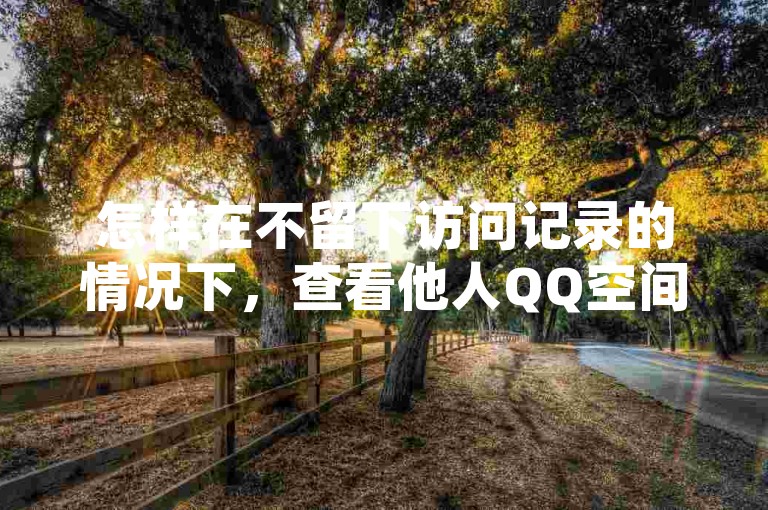 怎样在不留下访问记录的情况下，查看他人QQ空间的动态。