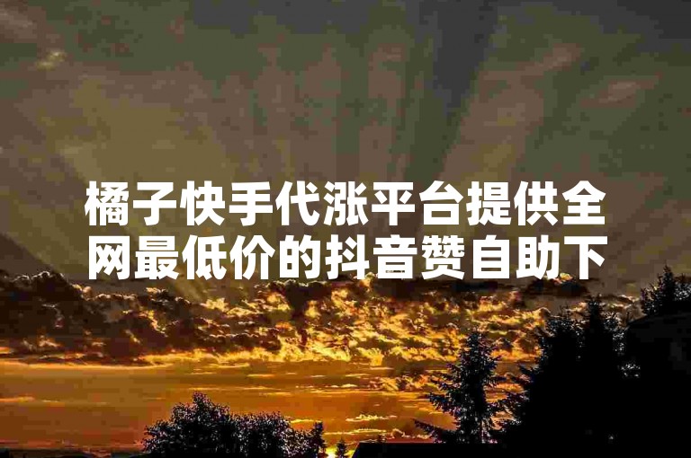 橘子快手代涨平台提供全网最低价的抖音赞自助下单服务，助力您的短视频快速获得更多关注。