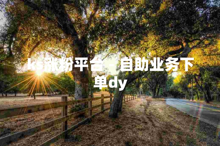 ks涨粉平台 - 自助业务下单dy