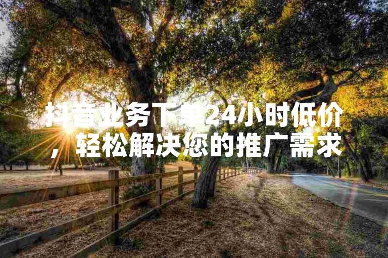 抖音业务下单24小时低价，轻松解决您的推广需求。