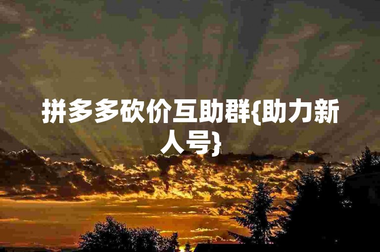 拼多多砍价互助群{助力新人号}