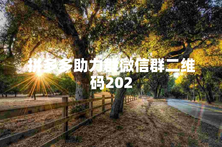 拼多多助力群微信群二维码2025，扫码加入，一起享受拼团优惠！