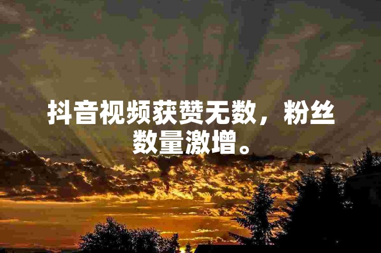 抖音视频获赞无数，粉丝数量激增。