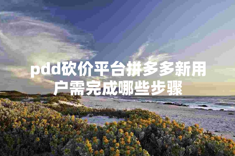 pdd砍价平台拼多多新用户需完成哪些步骤