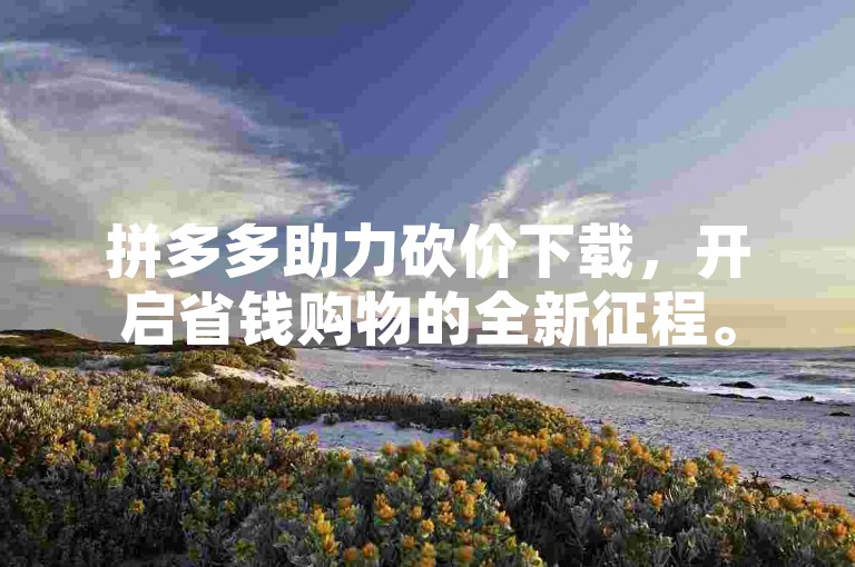 拼多多助力砍价下载，开启省钱购物的全新征程。