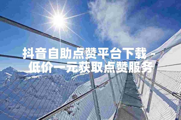 抖音自助点赞平台下载 - 低价一元获取点赞服务