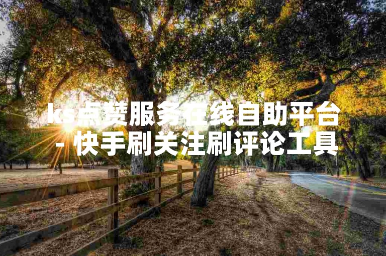 ks点赞服务在线自助平台 - 快手刷关注刷评论工具