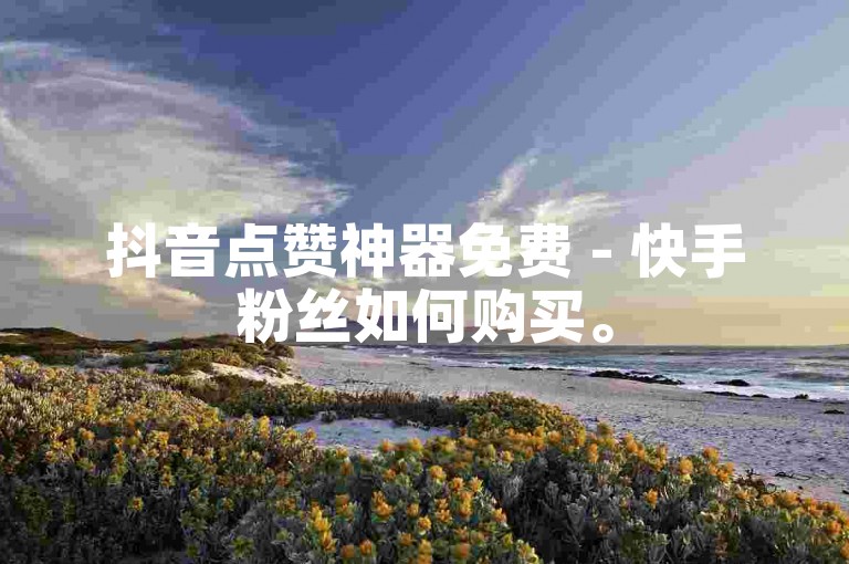 抖音点赞神器免费 - 快手粉丝如何购买。