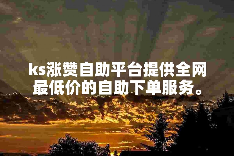 ks涨赞自助平台提供全网最低价的自助下单服务。
