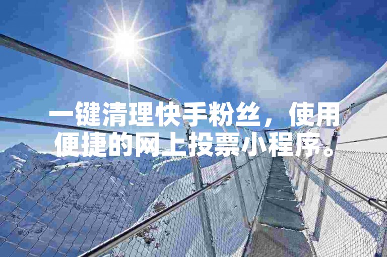 一键清理快手粉丝，使用便捷的网上投票小程序。