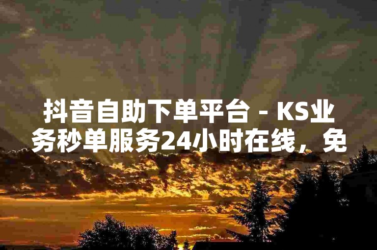 抖音自助下单平台 - KS业务秒单服务24小时在线，免费下单。