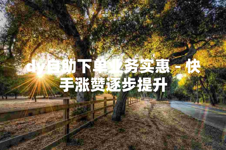 dy自助下单业务实惠 - 快手涨赞逐步提升