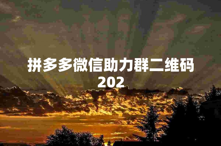 拼多多微信助力群二维码2025最新版，为你开启便捷购物新篇章。