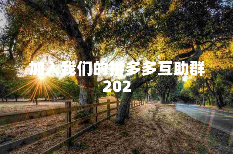 加入我们的拼多多互助群2025，群号是{pdd帮助力}，一起享受拼单的乐趣和优惠！