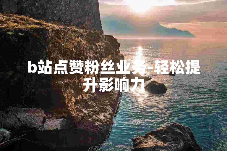 b站点赞粉丝业务-轻松提升影响力