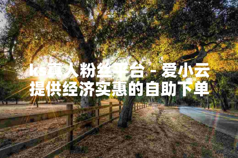 ks真人粉丝平台 - 爱小云提供经济实惠的自助下单服务，专为追求性价比的用户设计。
