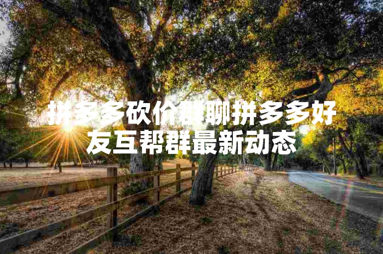 拼多多砍价群聊拼多多好友互帮群最新动态