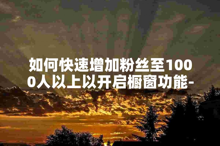 如何快速增加粉丝至1000人以上以开启橱窗功能-ks自助服务。