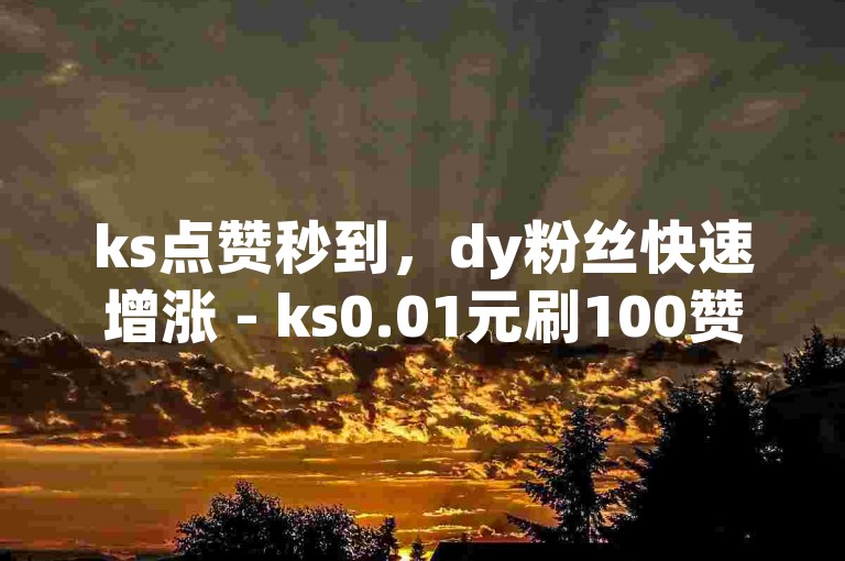 ks点赞秒到，dy粉丝快速增涨 - ks0.01元刷100赞 - 球球大作战特惠业务平台畅享无限