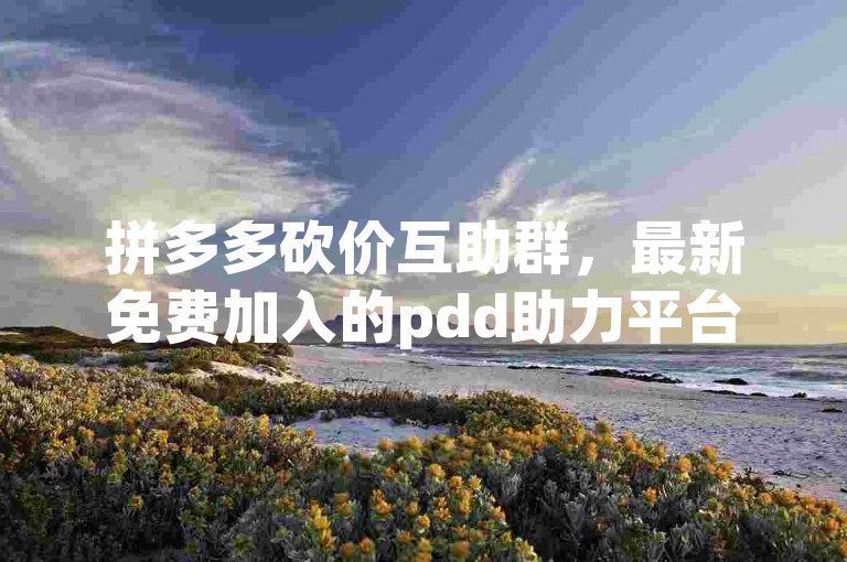 拼多多砍价互助群，最新免费加入的pdd助力平台。