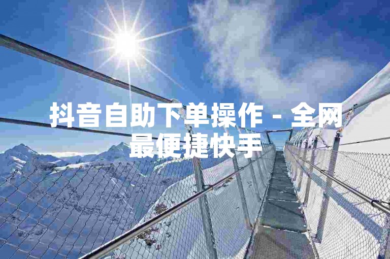 抖音自助下单操作 - 全网最便捷快手