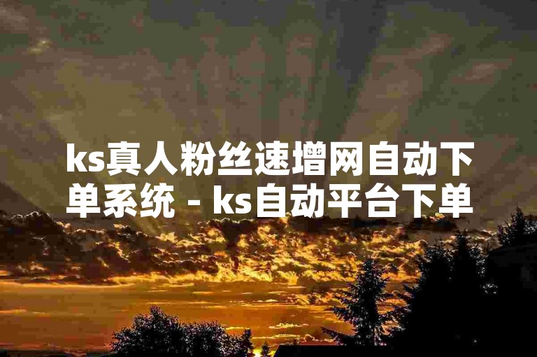 ks真人粉丝速增网自动下单系统 - ks自动平台下单工具有哪些