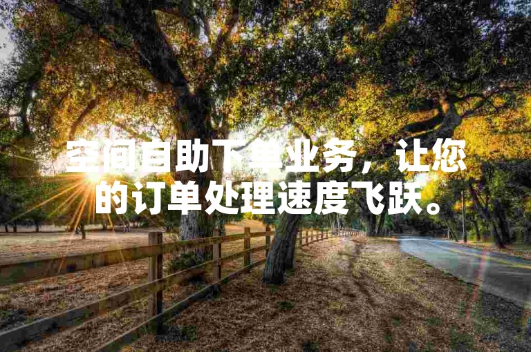 空间自助下单业务，让您的订单处理速度飞跃。