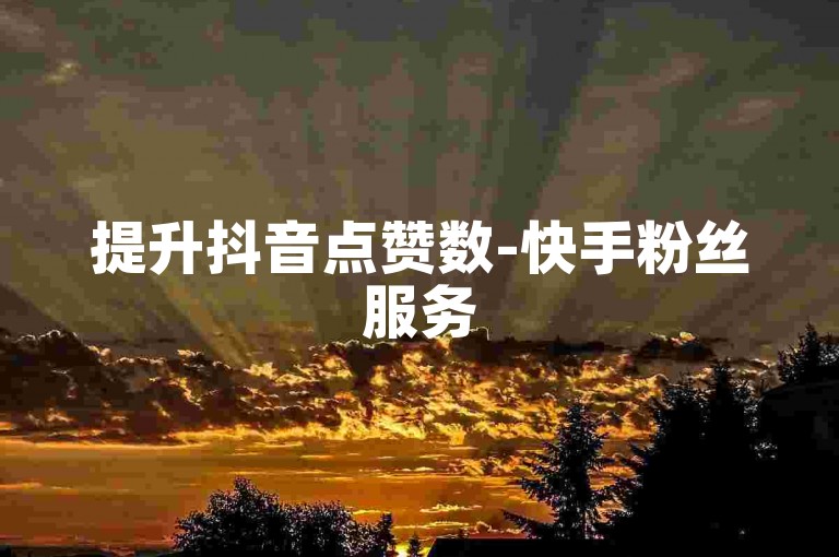 提升抖音点赞数-快手粉丝服务