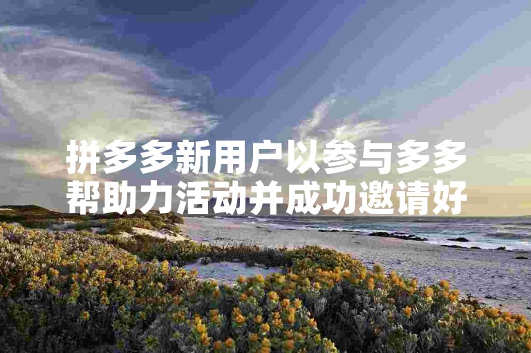 拼多多新用户以参与多多帮助力活动并成功邀请好友助力为标准。