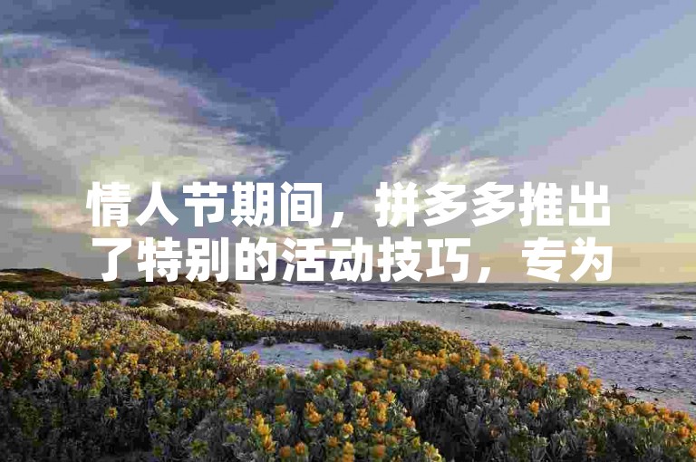 情人节期间，拼多多推出了特别的活动技巧，专为新注册的用户提供独特的优惠和助力机会。