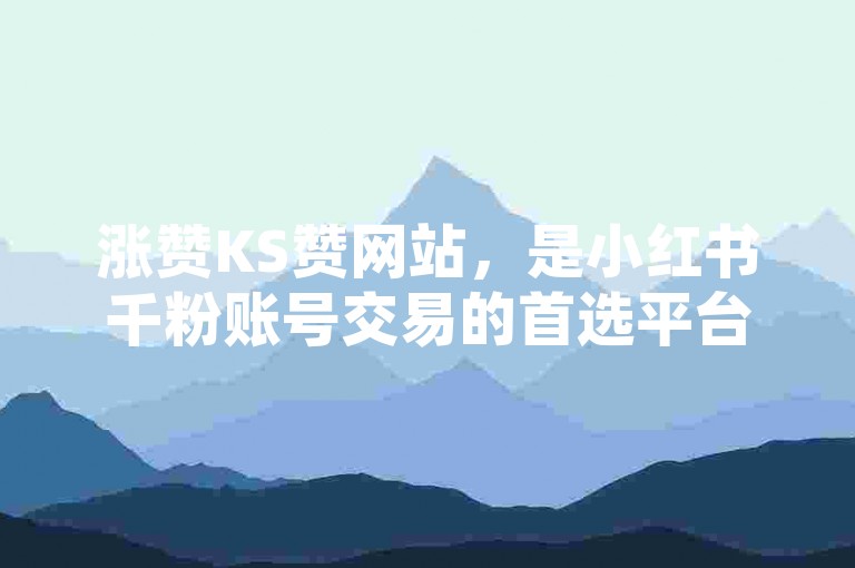 涨赞KS赞网站，是小红书千粉账号交易的首选平台。