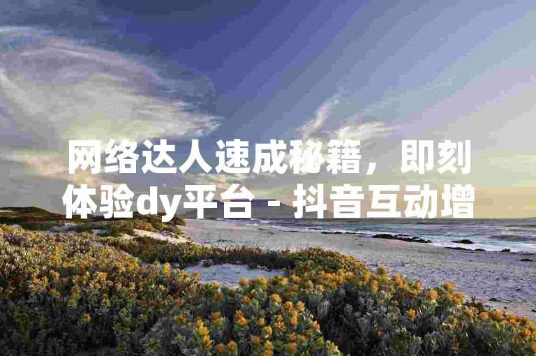 网络达人速成秘籍，即刻体验dy平台 - 抖音互动增长24小时不间断服务。