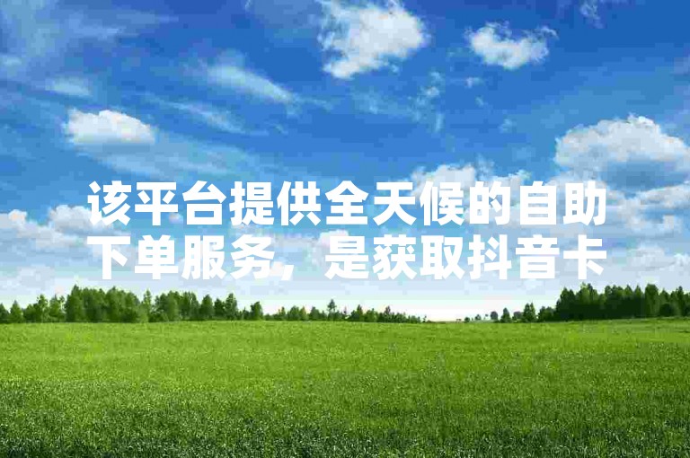 该平台提供全天候的自助下单服务，是获取抖音卡盟服务的最经济选择。