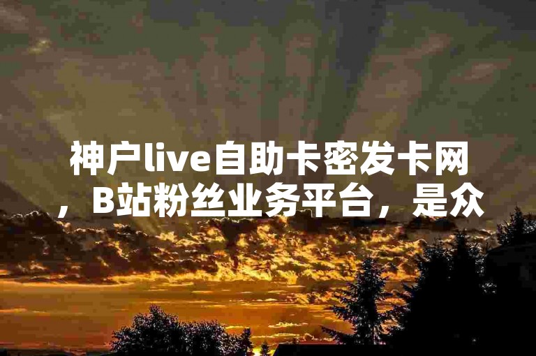神户live自助卡密发卡网，B站粉丝业务平台，是众多用户获取B站粉丝服务的重要渠道。