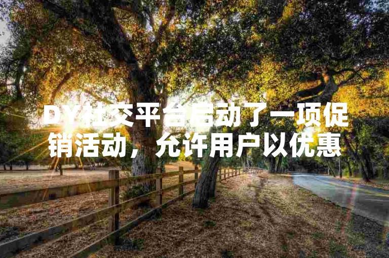 DY社交平台启动了一项促销活动，允许用户以优惠价格购买粉丝增长服务。