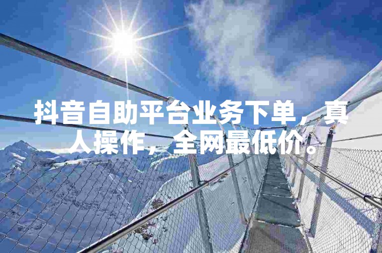 抖音自助平台业务下单，真人操作，全网最低价。